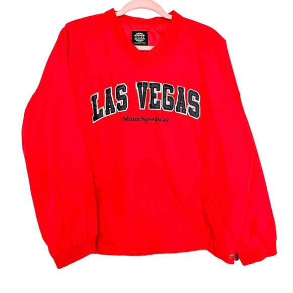 Vintage Las Vegas Motor Speedway Windbreaker Red Pullover - Picture 1 of 5